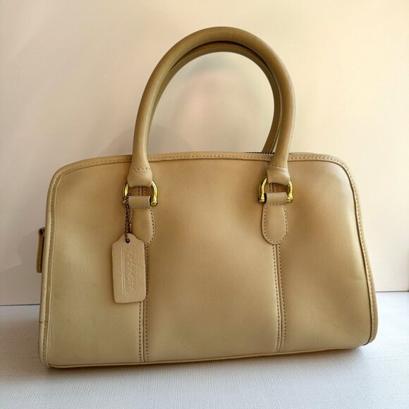 Vintage COACH Beaumont Satchel 9871 Bone Leather Top Handle Crossbody Bag - Picture 7 of 16